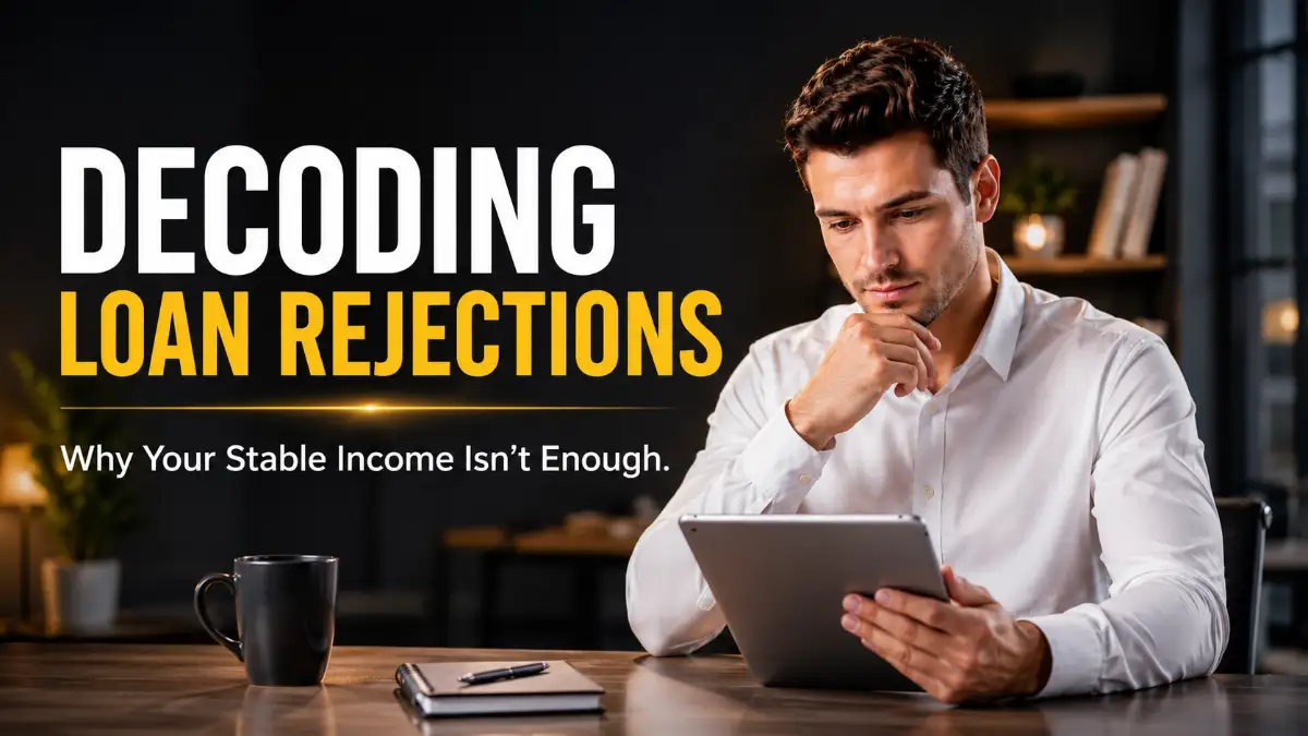 A professional man reviewing his financial documents to understand the hidden reasons why loan applications get rejected even with a stable salary.